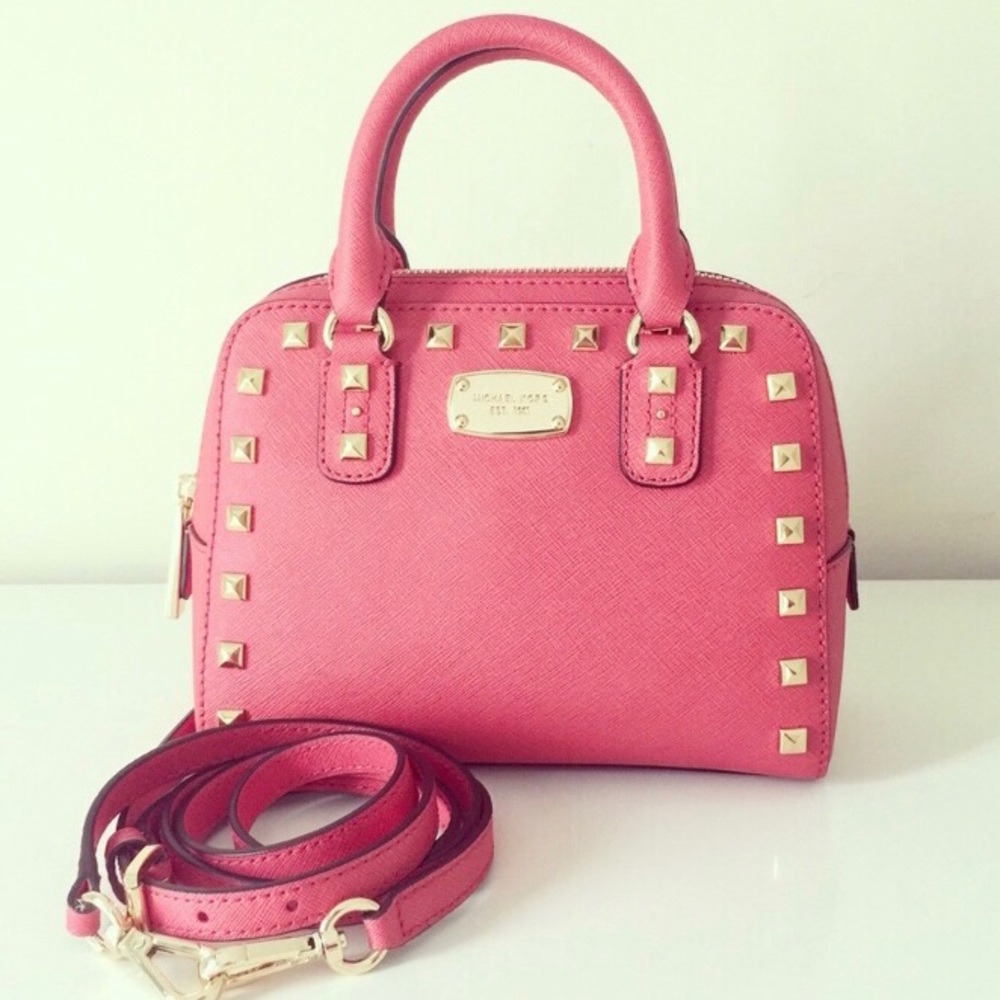 NWT ! Michael Kors Saffiano studded mini satchel